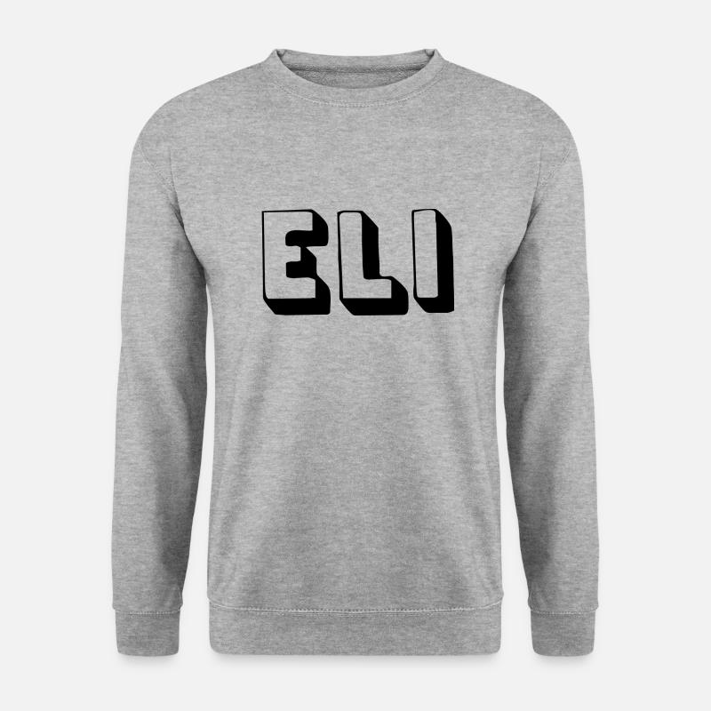 Name - Eli - Unisex Pullover - Weißgrau meliert