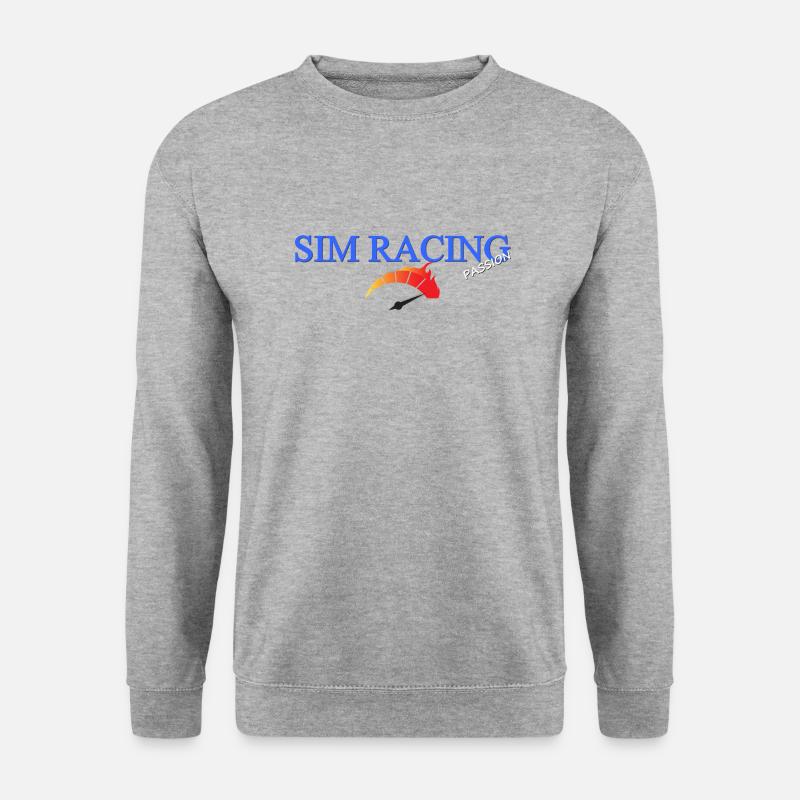 SIM-Rennen - Unisex Pullover - Weißgrau meliert