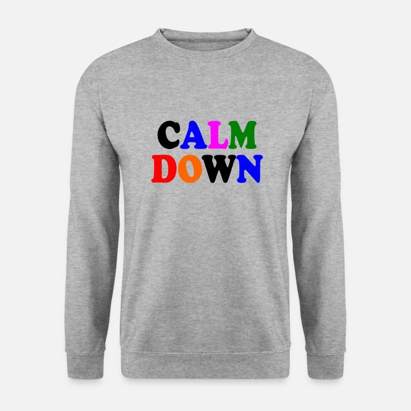 Calm down - Unisex Pullover - Weißgrau meliert