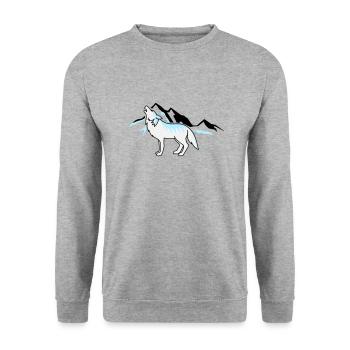 Wolf Mountains 02 - Unisex Sweatshirt - salt & pepper - Front - Alina (178cm) & Michal (187cm)