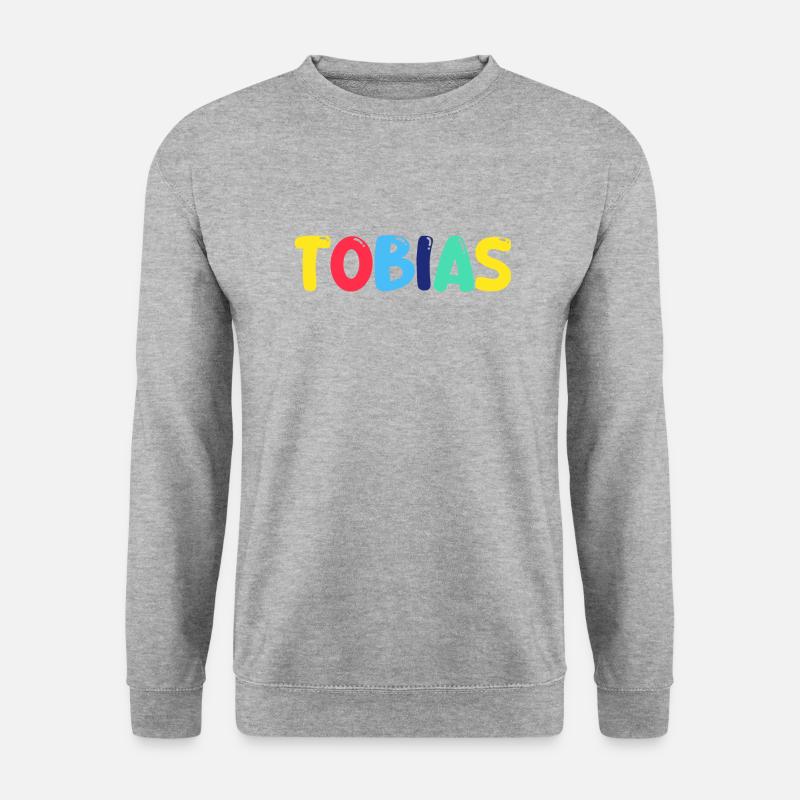 Name - Tobias - Unisex Pullover - Weißgrau meliert