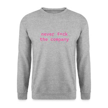 never f*ck the company pink - Unisex Pullover - Weißgrau meliert - Vorne - Alina (178cm) & Michal (187cm)