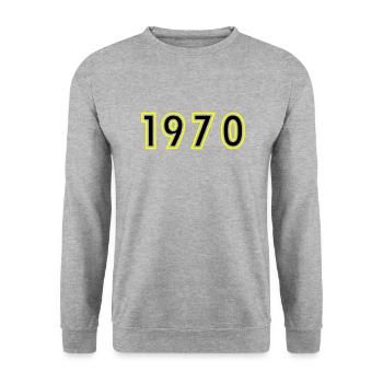 1970 Année Anniversaire - Sweat-shirt Unisexe - gris chiné - Devant - Alina (178cm) & Michal (187cm)