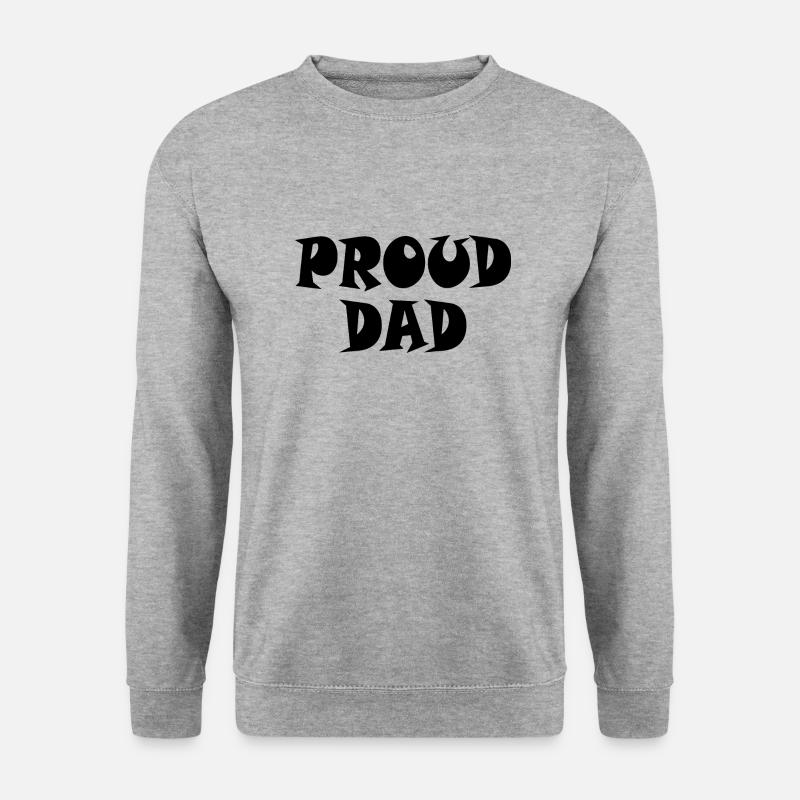 Proud dad - Unisex Pullover - Weißgrau meliert
