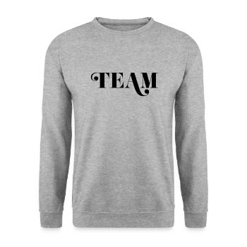 Team - Unisex Pullover - Weißgrau meliert - Vorne - Alina (178cm) & Michal (187cm)