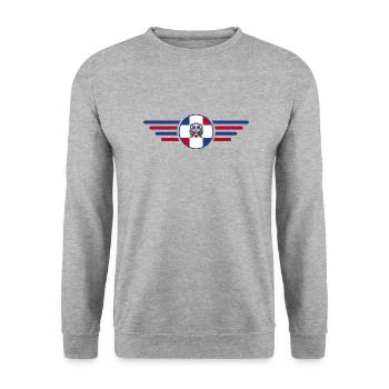 Ich liebe Dominikanische Republik Design T-Shirt - Unisex Pullover - Weißgrau meliert - Vorne - Alina (178cm) & Michal (187cm)