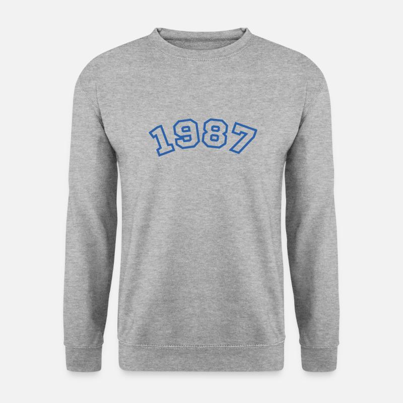 1987 Sport Blau - Unisex Pullover - Weißgrau meliert