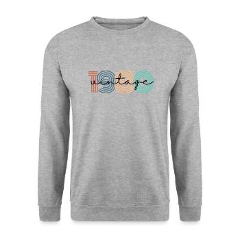 1980 vintage rétro - Sweat-shirt Unisexe - gris chiné - Devant - Alina (178cm) & Michal (187cm)