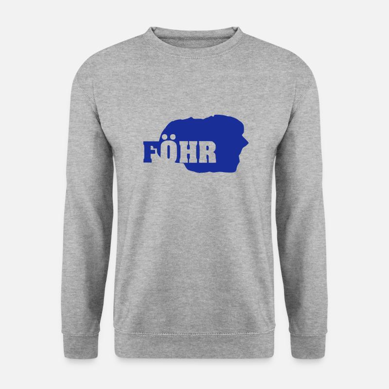 Föhr (ID: 002006) - Unisex Pullover - Weißgrau meliert