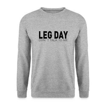 NE ME PARLER JAMBE WORKOUT-! - Sweat-shirt Unisexe - gris chiné - Devant - Alina (178cm) & Michal (187cm)