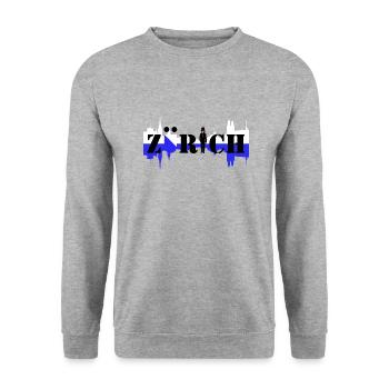 zürich - Sweat-shirt Unisexe - gris chiné - Devant - Alina (178cm) & Michal (187cm)
