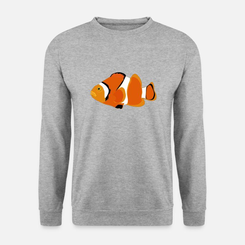 Clownfisch - Unisex Pullover - Weißgrau meliert