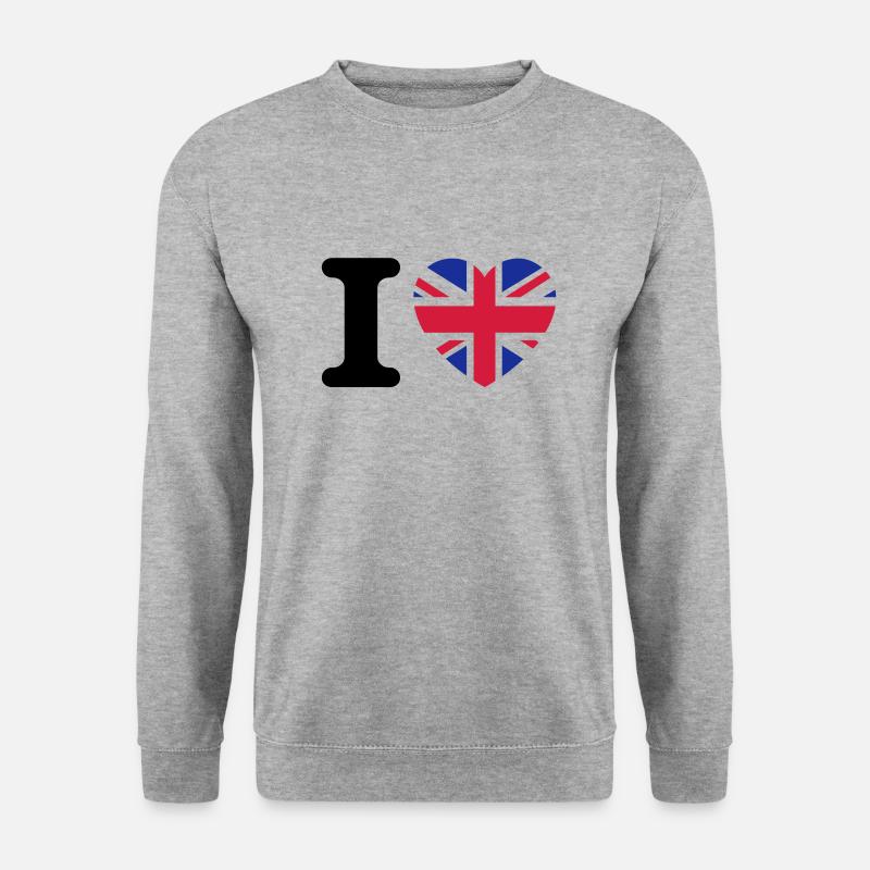 I love UK - Unisex Pullover - Weißgrau meliert