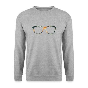 Brille - Unisex Pullover - Weißgrau meliert - Vorne - Alina (178cm) & Michal (187cm)