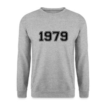 1979 - Unisex Pullover - Weißgrau meliert - Vorne - Alina (178cm) & Michal (187cm)