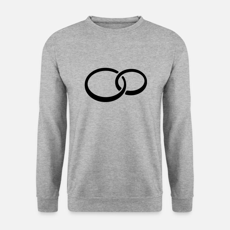 Trauringe - Unisex Pullover - Weißgrau meliert