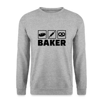Baker - Unisex Sweatshirt - salt & pepper - Front - Alina (178cm) & Michal (187cm)