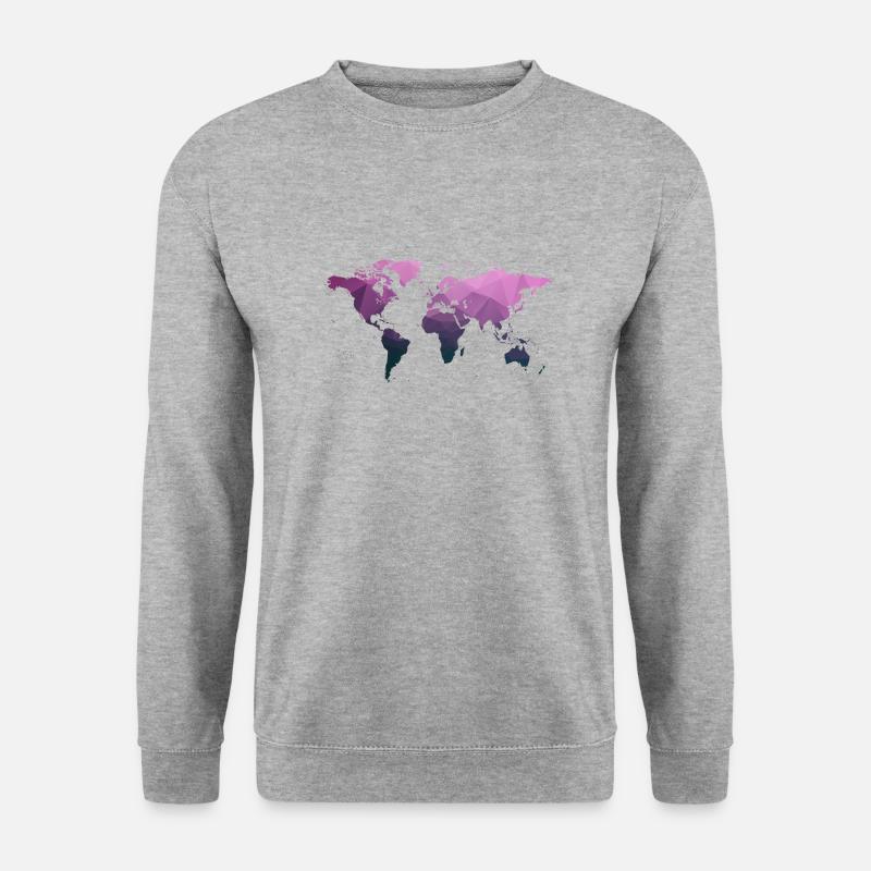 World map "Triangle" - Unisex Sweatshirt - salt & pepper