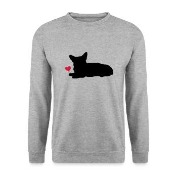 Corgi - Unisex Pullover - Weißgrau meliert - Vorne - Alina (178cm) & Michal (187cm)