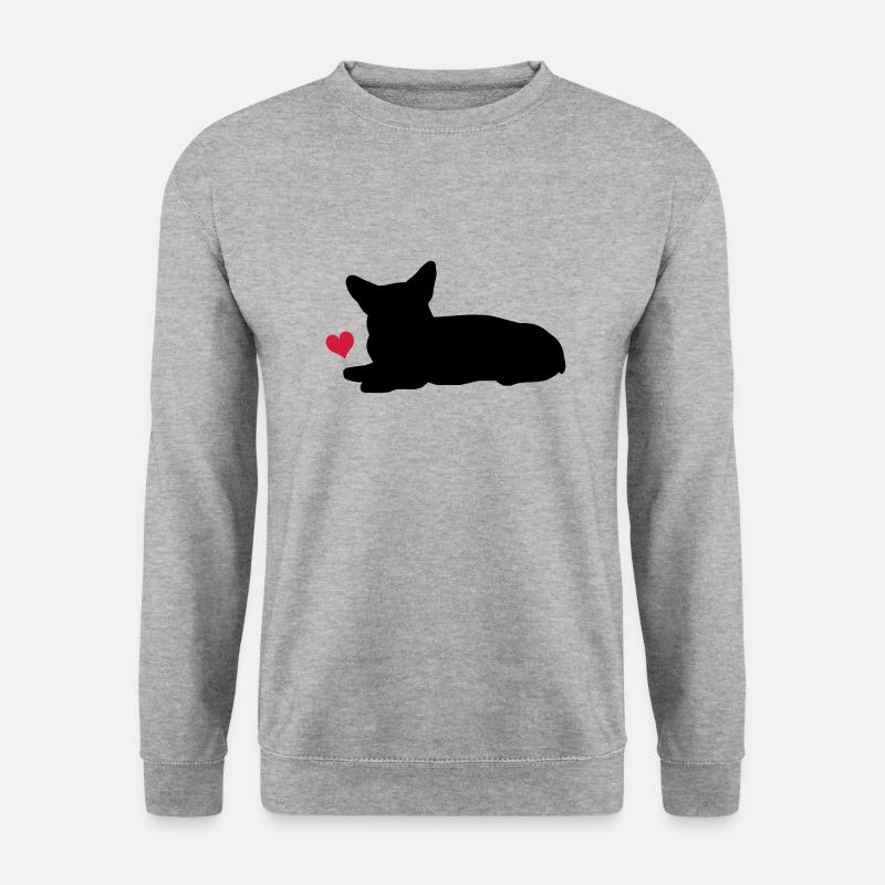 Corgi - Unisex Pullover - Weißgrau meliert