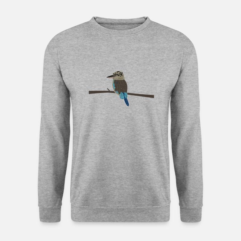 Lachender Hans - Kookaburra ohne Hintergrund - Unisex Pullover - Weißgrau meliert