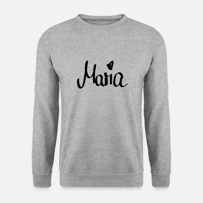maria - Unisex Pullover - Weißgrau meliert
