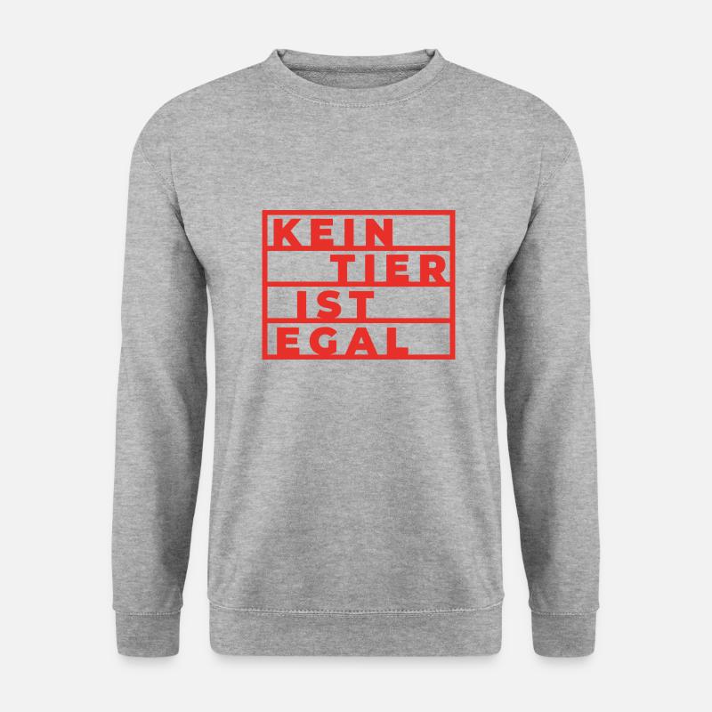 Kein tier ist egal Geschenk Pflanzen Vegan Spruch - Unisex Pullover - Weißgrau meliert