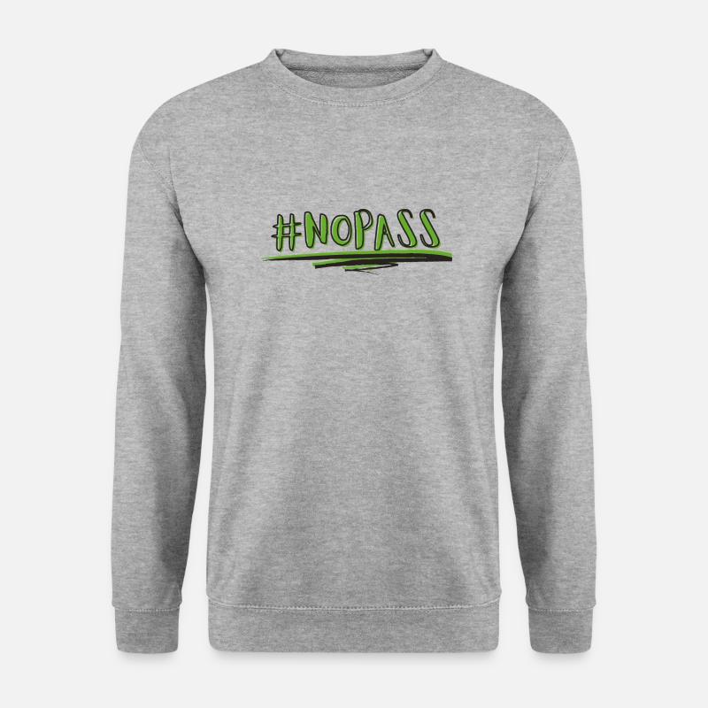 NO PASS - Unisex Pullover - Weißgrau meliert