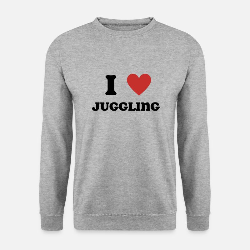 Ich liebe Jonglieren - Unisex Pullover - Weißgrau meliert