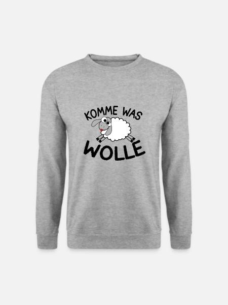KOMME WAS WOLLE SCHAF SCHÄFER STRICKEN - Unisex Pullover - Weißgrau meliert
