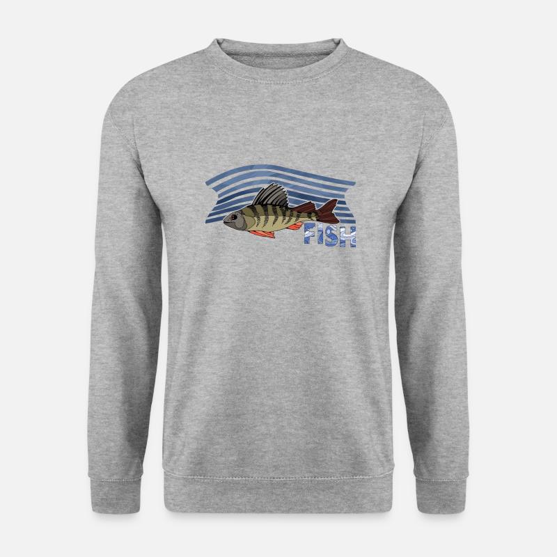 Fisch - Unisex Pullover - Weißgrau meliert