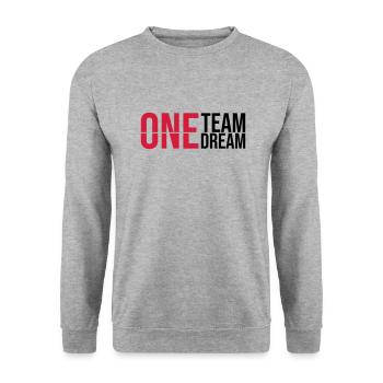 One Team Dream - Unisex Sweatshirt - salt & pepper - Front - Alina (178cm) & Michal (187cm)