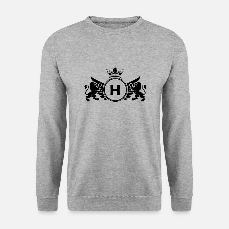 Buchstabe H Wappen - Unisex Pullover - Weißgrau meliert