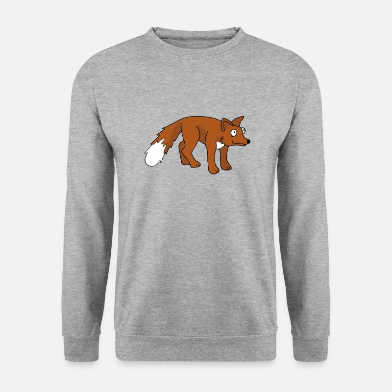 Fuchs - Unisex Pullover - Weißgrau meliert