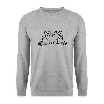 Famille Mama Papa Cats - Sweat-shirt Unisexe - gris chiné - Devant - Alina (178cm) & Michal (187cm)