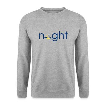 Nacht originelles Geschenk - Unisex Pullover - Weißgrau meliert - Vorne - Alina (178cm) & Michal (187cm)