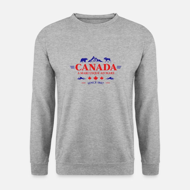 Kanada Vancouver Montreal Toronto Maple Leaf Bären - Unisex Pullover - Weißgrau meliert