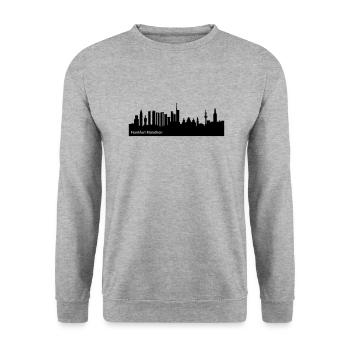 Frankfurt Marathon Skyline #Marathon #Franfurt - Unisex Sweatshirt - salt & pepper - Front - Alina (178cm) & Michal (187cm)