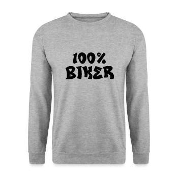 100% biker - Sweat-shirt Unisexe - gris chiné - Devant - Alina (178cm) & Michal (187cm)