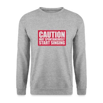 may spontaneously start singing - Unisex Sweatshirt - salt & pepper - Front - Alina (178cm) & Michal (187cm)