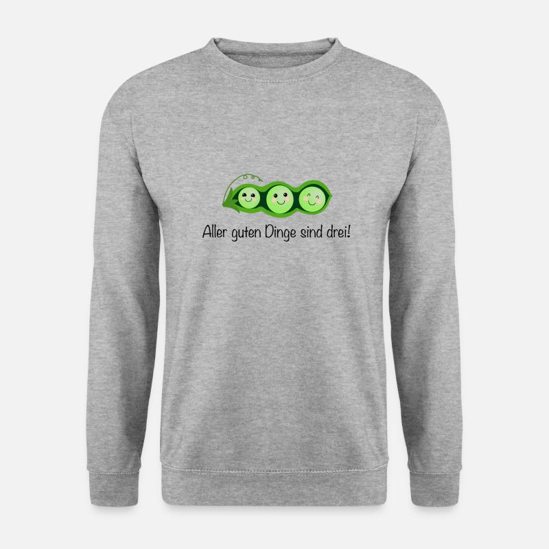 Drei Erbsen in einer Schote - Unisex Pullover - Weißgrau meliert