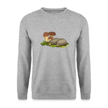 Igel - Unisex Pullover - Weißgrau meliert - Vorne - Alina (178cm) & Michal (187cm)