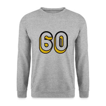 60 YEARS. 60TH ANNIVERSARY. BIRTHDAY 60 YEARS. 60 - Unisex Sweatshirt - salt & pepper - Front - Alina (178cm) & Michal (187cm)