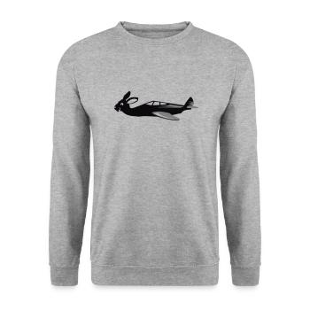 Bunny Air flying bunny spread VECTORGRAPHIC - Unisex Sweatshirt - salt & pepper - Front - Alina (178cm) & Michal (187cm)