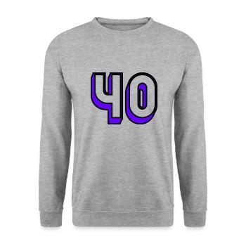 40. 40 YEARS. 40th ANNIVERSARY. BIRTHDAY 40 YEARS. - Unisex Sweatshirt - salt & pepper - Front - Alina (178cm) & Michal (187cm)