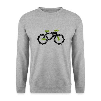bike - Unisex Pullover - Weißgrau meliert - Vorne - Alina (178cm) & Michal (187cm)