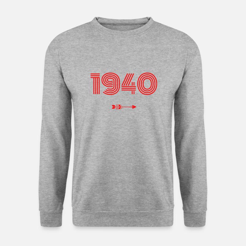 Jahrgang 1940 - Unisex Pullover - Weißgrau meliert