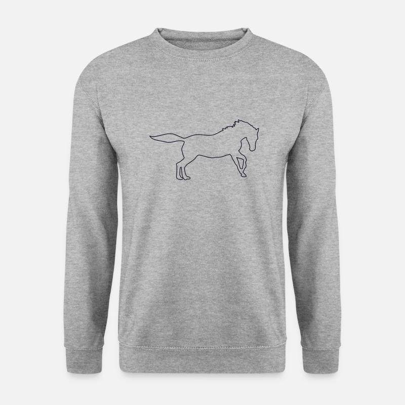 pferd - Unisex Pullover - Weißgrau meliert