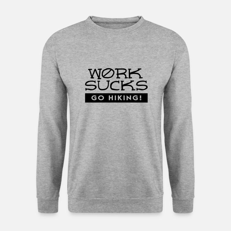 Works sucks - Unisex Pullover - Weißgrau meliert