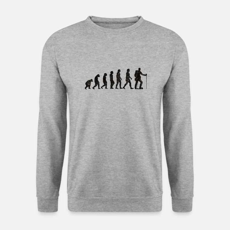 Wandern Bergwandern Wanderung Bergwanderer - Unisex Pullover - Weißgrau meliert